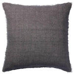Featuring Origins Cassis Pillow by Jaipur Living at Amethyst Home. Linen is a fiber that takes on a soft beauty the more it is washed and worn ? its beauty is shaped by daily life. The handmade Cassis pillow features a soft charcoal color and a natural fringe on all sides. The gentle texture brings subtle sophistication to any contemporary home.Indoor P. Amethyst Home provides interior design, new home construction design consulting, vintage area rugs, and lighting in the Winter Garden metro area.