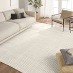 Featuring Park City Sundance Rug by Jaipur Living at Amethyst Home. Handwoven in India, the Park City Sundance by Barclay Butera evokes a masculine modernity through neutral-toned grids. The modern Sundance rug showcases a grid in on-trend hues of cream and gray. The cut and looped pile adds texture while maintaining a soft hand. Polyester and wool fibers c. Amethyst Home provides interior design, new home construction design consulting, vintage area rugs, and lighting in the Nashville metro area.
