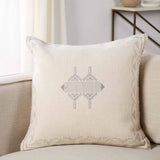 Featuring Puebla Ianira Pillow by Jaipur Living at Amethyst Home. Inspired by Moroccan Sabra styles, the Puebla Ianira boasts vibrant color palettes and intricate tribal embroidery. The Ianira throw pillow features a cream colorway with a silvery medallion and tribal details accenting the textural, cotton weave. This indoor accent pillow delights in any mode. Amethyst Home provides interior design, new home construction design consulting, vintage area rugs, and lighting in the Monterey metro area.