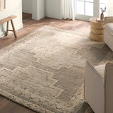 Featuring Repose Achelous Hand-Knotted Rug by Jaipur Living at Amethyst Home. The inviting and traditionally inspired Repose Achelous marries stunning artisan quality and the beauty of natural, undyed wool. The Sherpa-like, hand-knotted construction of the Achelous rug boasts a plush texture underfoot and is perfect for adding warmth and coziness to a space. Amethyst Home provides interior design, new home construction design consulting, vintage area rugs, and lighting in the Nashville metro area.