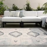 Featuring Revelry Winger Outdoor Rug by Jaipur Living at Amethyst Home. The Revelry collection marries global modernity with durable, performance fibers. The light and airy Winger area rug boasts a captivating geometric medallion in a stunning silver, black, cream, and taupe colorway. An updated twist on traditional dhurrie style, this handwoven indoor/outd. Amethyst Home provides interior design, new home construction design consulting, vintage area rugs, and lighting in the Calabasas metro area.