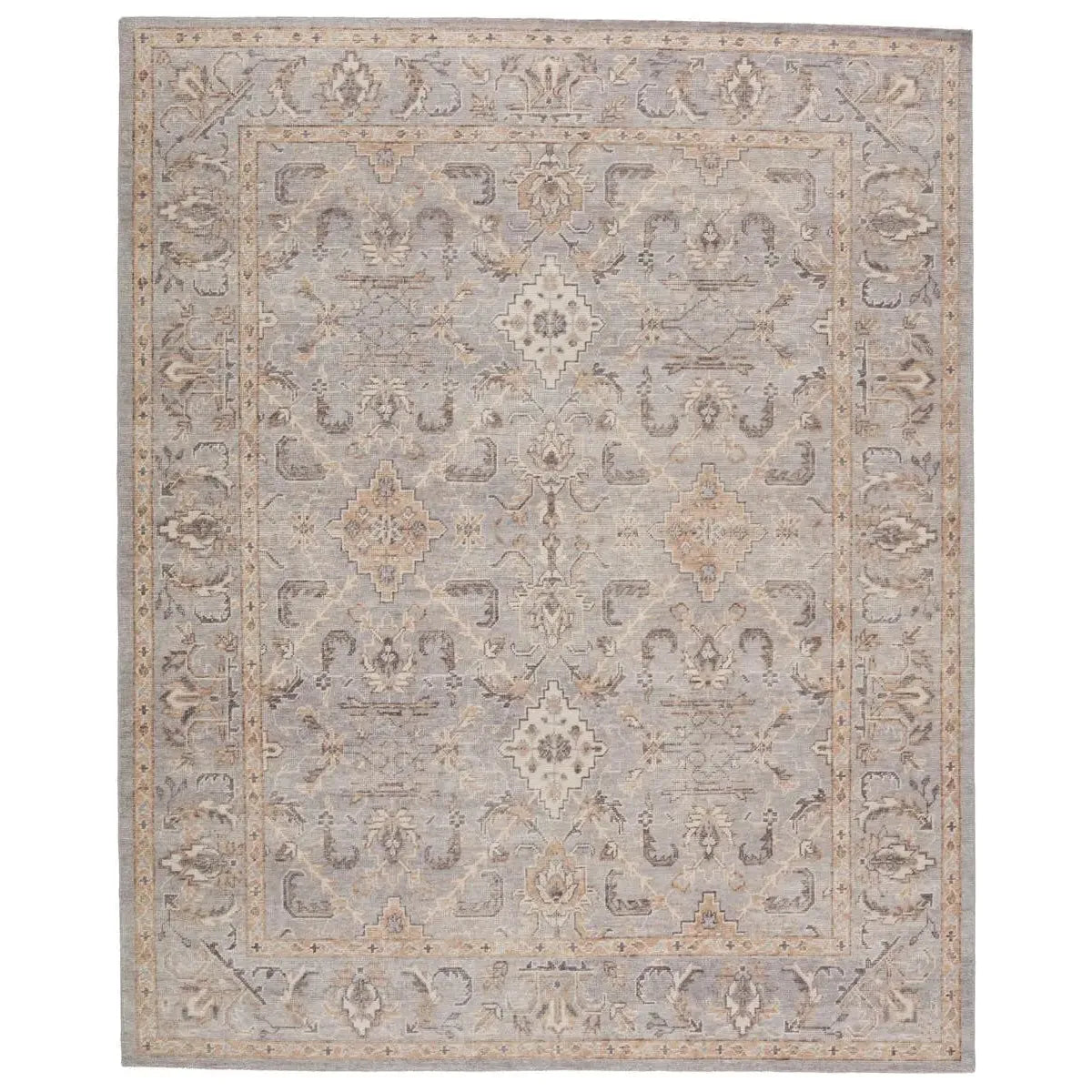 Featuring Revolution Wyndham Rug by Jaipur Living at Amethyst Home. The Revolution Wyndham rug is inspired by traditional style and beautifully detailed antique textile designs. The hand-knotted Wyndham area rug showcases a classic motif in neutral tones of gray and warm tan. The elegant border effect frames the ornate trellis design of this artisan-crafted wool rug.
Hand Knotted100% Wool. Amethyst Home provides interior design services, furniture, rugs, and lighting in the Kansas City metro area.