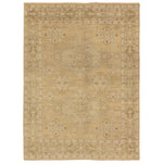 Featuring Rhapsody Folklore Hand-Knotted Rug by Jaipur Living at Amethyst Home. The Rhapsody collection features heirloom-quality designs of stunningly abrashed Old World patterns. The Folklore area rug boasts a beautifully washed medallion motif with a decorative border. The khaki tones are accented with cream and taupe hues for added depth and intrigue. This durable wool handkn. Amethyst Home provides interior design, new construction, custom furniture, and area rugs in the Nashville metro area.