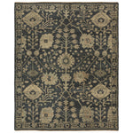 Featuring Rhapsody Maeli Hand-Knotted Rug by Jaipur Living at Amethyst Home. The Rhapsody collection features heirloom-quality designs of stunningly abrashed Old World patterns. The Maeli area rug boasts a beautifully washed Oushak motif with a decorative border. The dark gray tones are accented with khaki, cream, green, and beige hues for added depth and intrigue. This durable w. Amethyst Home provides interior design, new construction, custom furniture, and area rugs in the Nashville metro area.