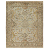 Featuring Rhapsody Gehenna Hand-Knotted Rug by Jaipur Living at Amethyst Home. The Rhapsody Gehenna features heirloom-quality designs of stunningly abrashed Old World patterns. The Gehenna area rug boasts a beautifully distressed medallion motif with a decorative border and floral detailing. The gray and brown tones are accented with light blue, sage, beige, . Amethyst Home provides interior design, new home construction design consulting, vintage area rugs, and lighting in the Houston metro area.