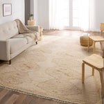 Featuring Sevak Ismail Hand-Knotted Rug by Jaipur Living at Amethyst Home. The hand-knotted Sevak Ismail emulates vintage rugs with traditional Turkish patterns, distressing, and a neutral color palette for versatility. The Ismail design features mini-medallions and a subtle border in tones of tan, cream, and brown. The fringe adds a global charm that deli. Amethyst Home provides interior design, new home construction design consulting, vintage area rugs, and lighting in the Alpharetta metro area.