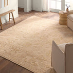 Featuring Sofi Elear Hand-Knotted Rug by Jaipur Living at Amethyst Home. The hand-ktted Sofi collection offers a textural refresh to traditional Oushak designs. With soft, tonal hues and a one-of-kind construction that creates stunning variation in color, these open and inviting designs balance the artistry of traditional textiles and the versatile aesthet. Amethyst Home provides interior design, new home construction design consulting, vintage area rugs, and lighting in the Alpharetta metro area.