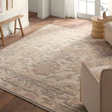 Featuring Sofi Elear Hand-Knotted Rug by Jaipur Living at Amethyst Home. The hand-ktted Sofi collection offers a textural refresh to traditional Oushak designs. With soft, tonal hues and a one-of-kind construction that creates stunning variation in color, these open and inviting designs balance the artistry of traditional textiles and the versatile aesthetic o. Amethyst Home provides interior design, new home construction design consulting, vintage area rugs, and lighting in the Austin metro area.