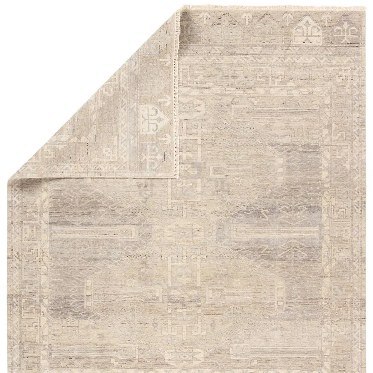 Featuring Someplace In Time Keon Hand-Knotted Rug by Jaipur Living at Amethyst Home. Whimsical colorways combine with the opulent detail of a traditional-inspired Kars pattern-- the Someplace in Time Keon represents nostalgia and progression, heritage and the contemporary. The Keon rug's cool gray, and ivory details ground spaces with luxe appeal and an except. Amethyst Home provides interior design, new home construction design consulting, vintage area rugs, and lighting in the Boston metro area.