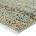 Featuring Someplace In Time Chantay Hand-Knotted Rug by Jaipur Living at Amethyst Home. Whimsical colorways combine with the opulent detail of a traditional-inspired pattern; the Someplace in Time Chantay represents nostalgia and progression, heritage and the contemporary. The Chantay rug's cool blue, green, golden tan, and black details ground spaces wit. Amethyst Home provides interior design, new home construction design consulting, vintage area rugs, and lighting in the Los Angeles metro area.