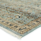 Featuring Someplace In Time Chantay Hand-Knotted Rug by Jaipur Living at Amethyst Home. Whimsical colorways combine with the opulent detail of a traditional-inspired pattern; the Someplace in Time Chantay represents nostalgia and progression, heritage and the contemporary. The Chantay rug's cool blue, green, golden tan, and black details ground spaces wit. Amethyst Home provides interior design, new home construction design consulting, vintage area rugs, and lighting in the Los Angeles metro area.