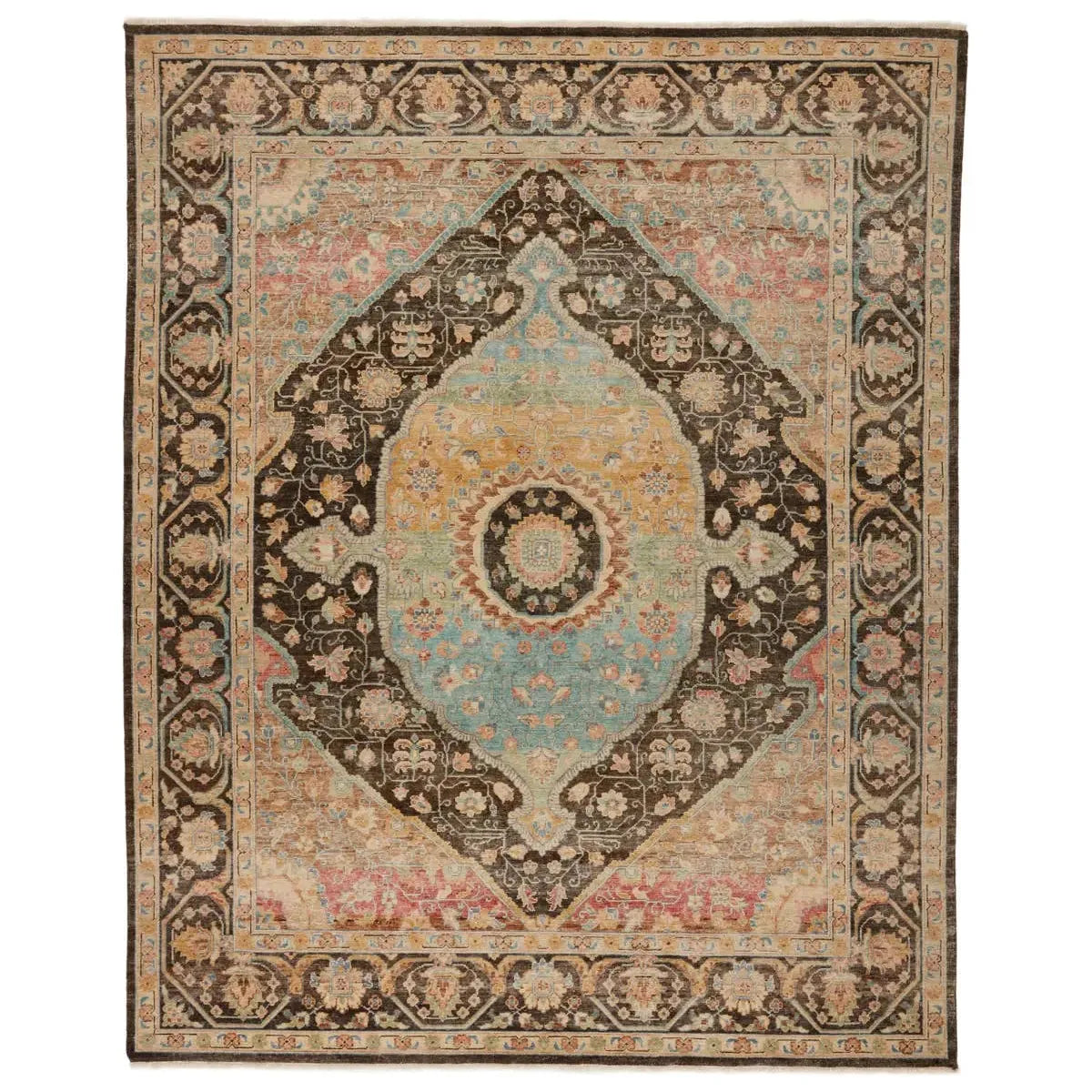 Featuring Someplace In Time Dynasty Rug by Jaipur Living at Amethyst Home. Whimsical colorways combine with the opulent detail of a traditional-inspired pattern; the Someplace in Time collection represents nostalgia and progression, heritage and the contemporary. In a vivid prism scheme of blue, green, pink, gold, and deep brown, the statement-making Dynasty rug ground spaces with luxe ap. Amethyst Home provides interior design services, furniture, rugs, and lighting in the Kansas City metro area.