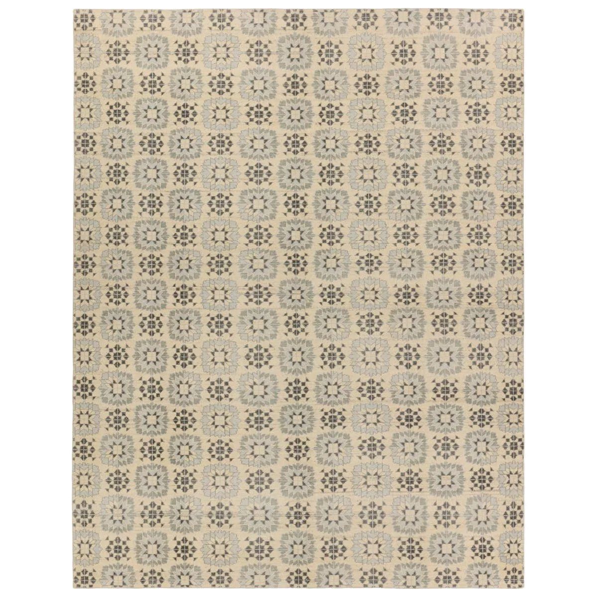 Featuring Tessera Crystal Rug by Jaipur Living at Amethyst Home. Tessera by Verde Home is a contemporary statement of timeless patterns inspired by the repetitious and clean-lined beauty of tile motifs. Hand knotted of quality wool, the sheared pile of these artisan-crafted rugs provides a texture reminiscent of vintage textiles that also brilliantly displa. Amethyst Home provides interior design, new home construction design consulting, vintage area rugs, and lighting in the Charlotte metro area.