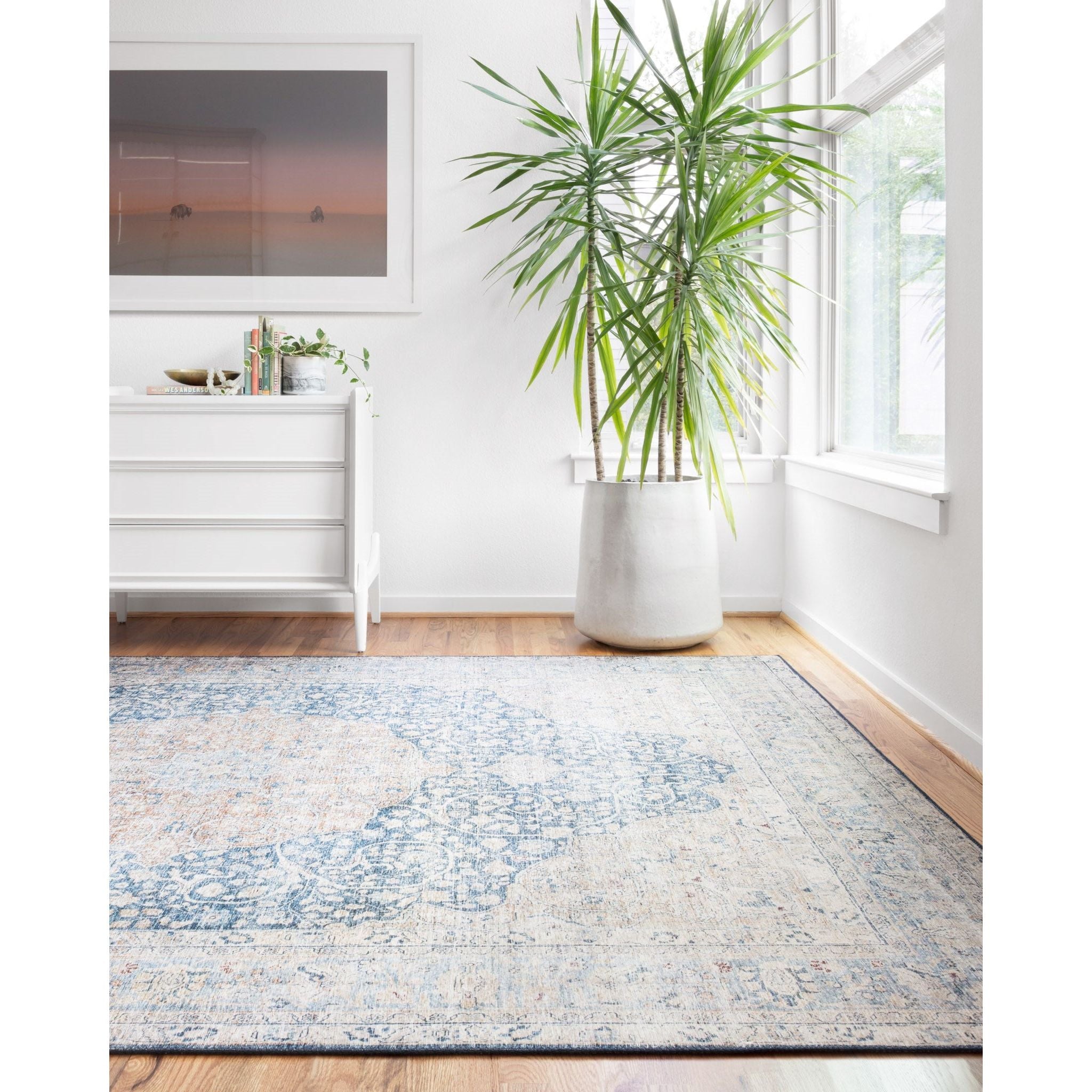 Featuring Layla Blue/Tangerine Rug by Loloi at Amethyst Home. The Layla Collection is traditional and timeless, with a beautiful lived-in design that captures the spirit of an old-world rug. This traditional power-loomed rug is crafted of 100% polyester with a classic and sophisticated color palette and subtle patina.
Power Loomed100% PolyesterLAY-07 Blue/Ta.  Amethyst Home provides interior design, new home construction design consulting, vintage area rugs, and lighting in the Boston metro area.