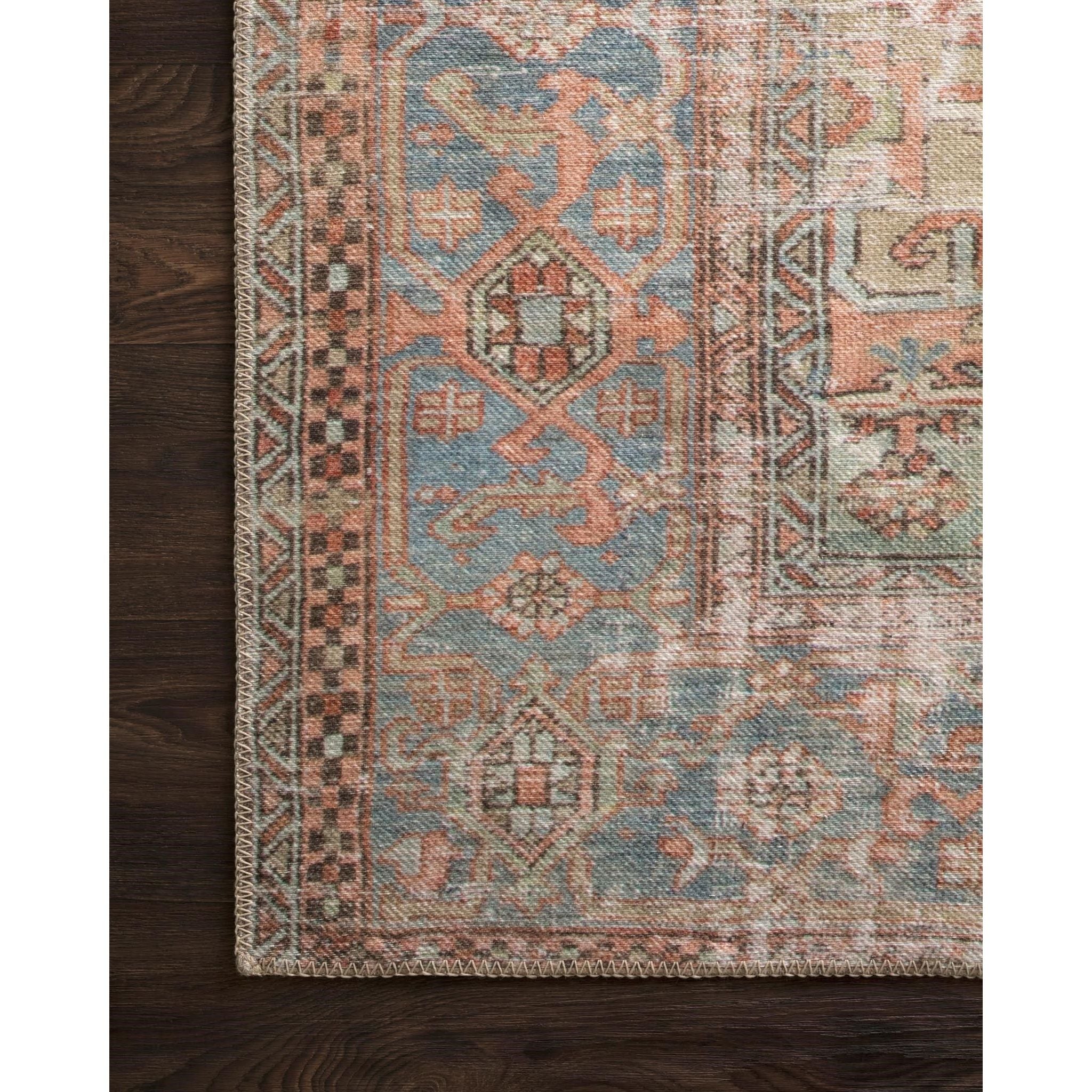 Featuring Loren Terracotta/Sky Rug by Loloi at Amethyst Home. The Loren Terracotta / Sky area rug captures the spirit of a one-of-a-kind vintage or antique area rug. You will love this rug as it's: 
Perfect for families with kids and pets
Very easy to clean and maintain
Comes in big area rug sizes and as cute kitchen and hallway runners
Looks gorgeous with.  Amethyst Home provides interior design, new home construction design consulting, vintage area rugs, and lighting in the Portland metro area.