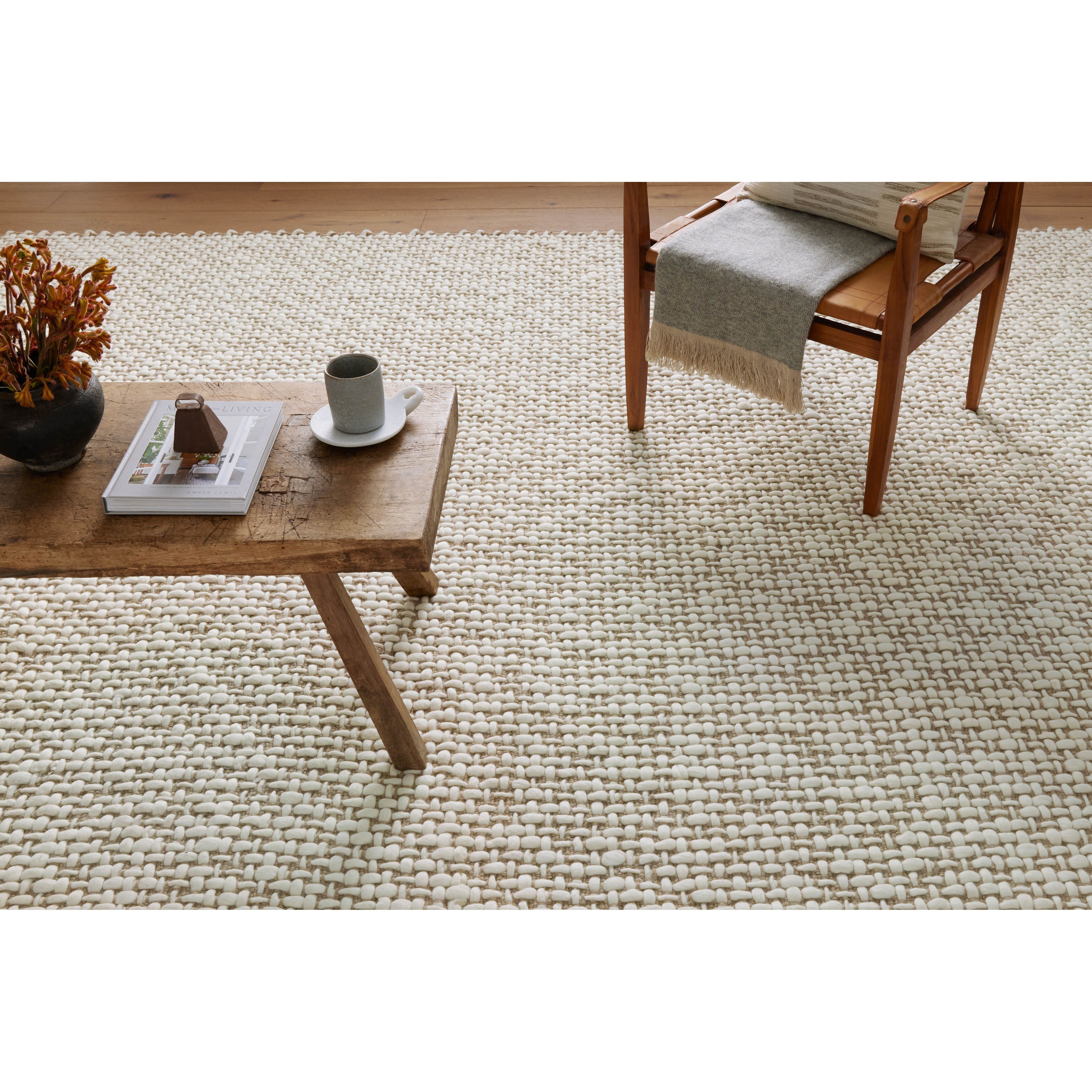 Featuring Amber Lewis x Loloi Yellowstone Natural / Ivory Rug by Loloi at Amethyst Home. Taking cues from the stunning rock formations and varied landscape of the country’s oldest national park, the Amber Lewis x Loloi Yellowstone Ivory / Natural Rug is made of interwoven wool and jute for a pebbled yet soft, durable rug in natural tones. Hand-woven by artisans in India, this Amber Lewis × Lolo. Amethyst Home provides interior design services, furniture, rugs, and lighting in the Miami metro area.