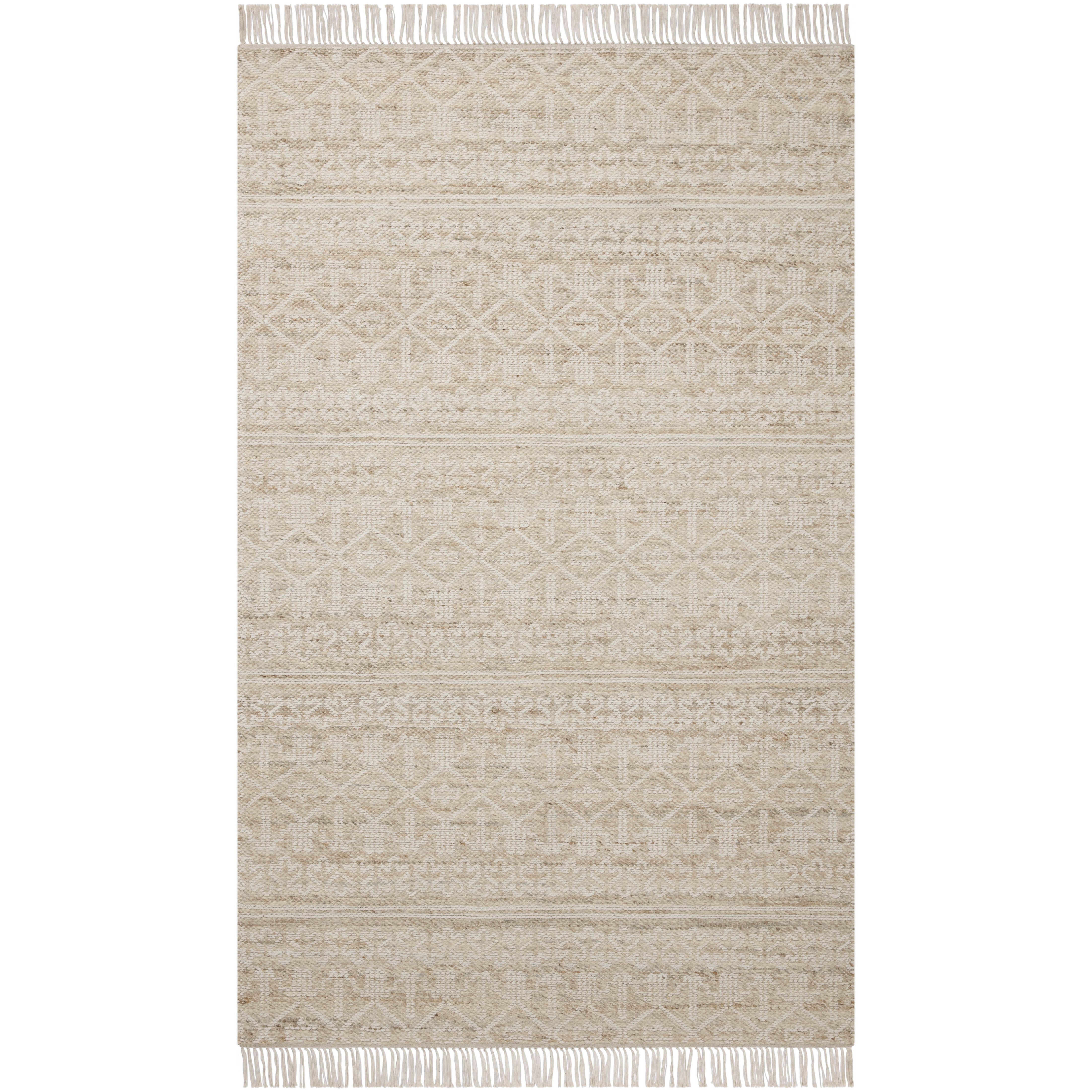 Featuring Angela Rose x Loloi Rivers Sand / Ivory Rug by Loloi at Amethyst Home. The Rivers Sand / Ivory rug by Angela Rose x Loloi is a modern flatweave area rug with a reversible design featuring symmetrical motifs. Woven of wool, cotton, and jute, Rivers combines natural materials with an airy, natural aesthetic. The soft colors of the rug create a w. Amethyst Home provides interior design, new home construction design consulting, vintage area rugs, and lighting in the Winter Garden metro area.