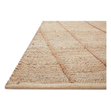 Featuring Bodhi Ivory / Natural BOD-02 Rug by Loloi at Amethyst Home. A tonal approach to Moroccan-inspired rugs, the Bodhi Ivory / Natural rug from Loloi is hand-woven of 100% jute by skilled artisans. This rug features linear and braided details, creating natural variations that make a subtle yet striking statement.
The Bodhi rug would be a great addition for an entryway, living room. Amethyst Home provides interior design, new construction, custom furniture, and rugs for the Chicago metro area.