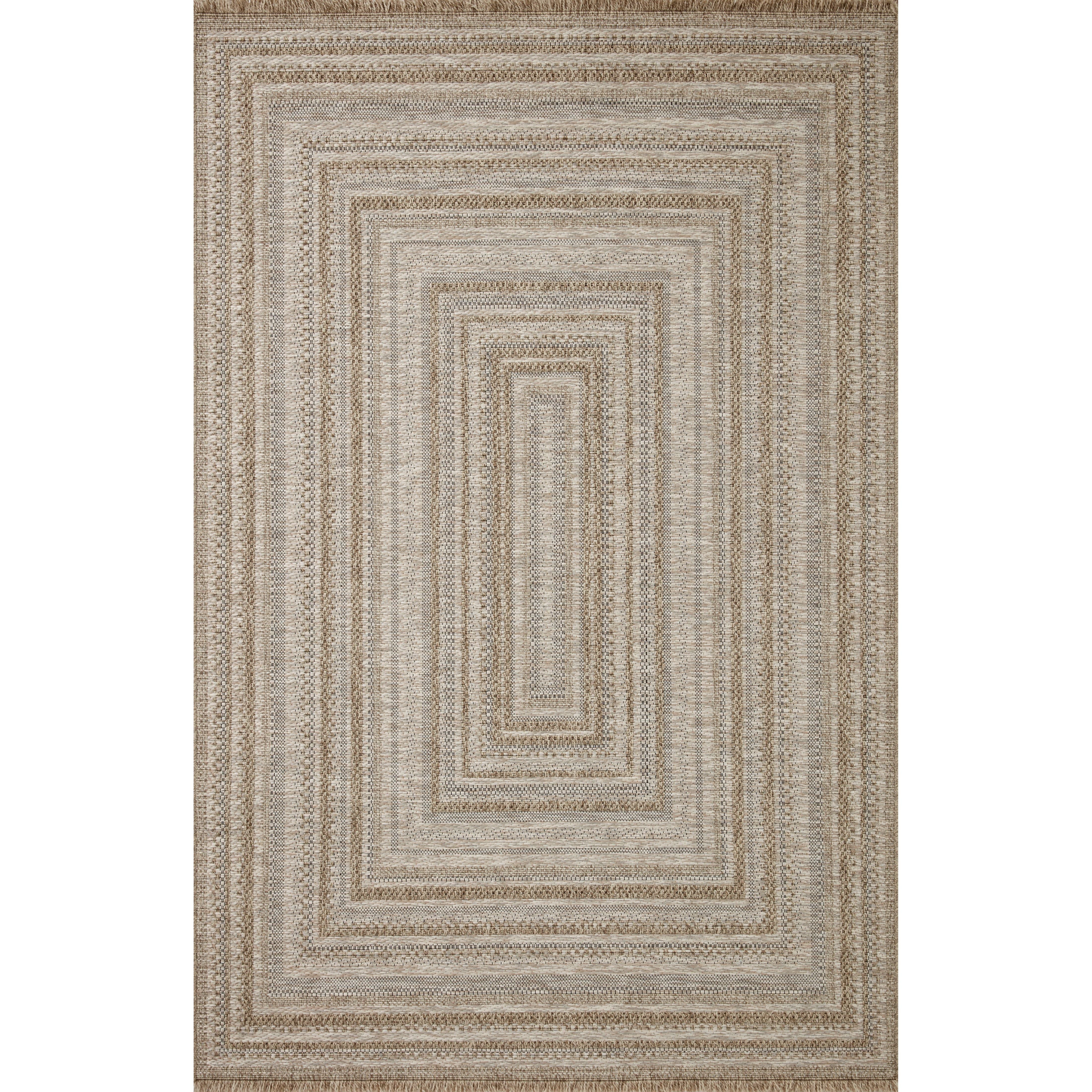 Featuring Dawn Natural DAW-01 Indoor/Outdoor Rug by Loloi at Amethyst Home. Made for sunny days ahead, the Dawn Natural DAW-01 rug is an indoor/outdoor rug that looks like a woven sisal rug but is power-loomed of 100% polypropylene, which makes it water- and mildew-resistant (so it's ready for rainy days ahead, too). Available in modern graphic patterns i. Amethyst Home provides interior design, new home construction design consulting, vintage area rugs, and lighting in the Kansas City metro area.