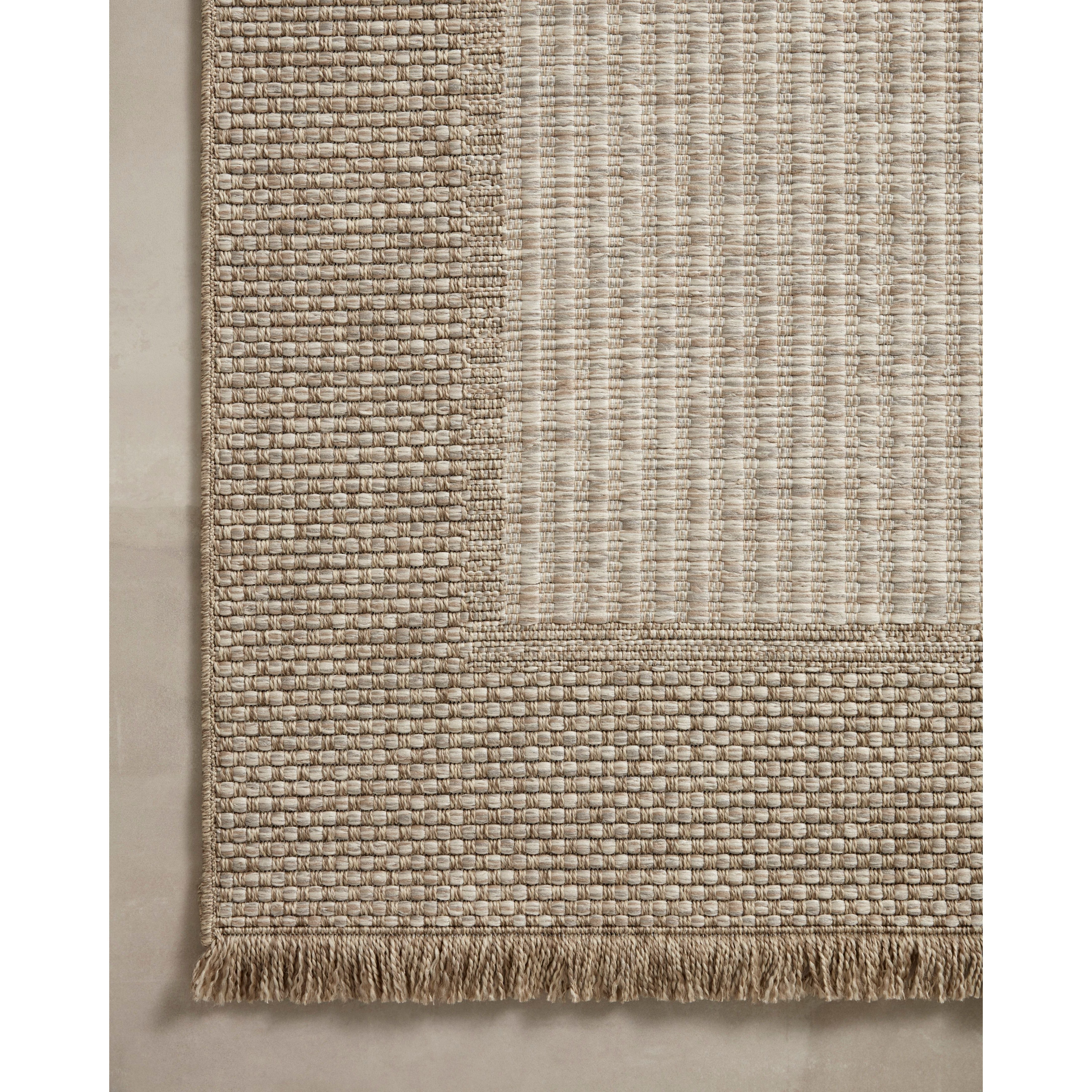 Featuring Dawn Natural DAW-06 Indoor/Outdoor Rug by Loloi at Amethyst Home. Made for sunny days ahead, the Dawn Collection is an indoor/outdoor rug that looks like a woven sisal rug but is power-loomed of 100% polypropylene, which makes it water- and mildew-resistant (so it's ready for rainy days ahead, too). Available in modern graphic patterns in ton. Amethyst Home provides interior design, new home construction design consulting, vintage area rugs, and lighting in the Salt Lake City metro area.
