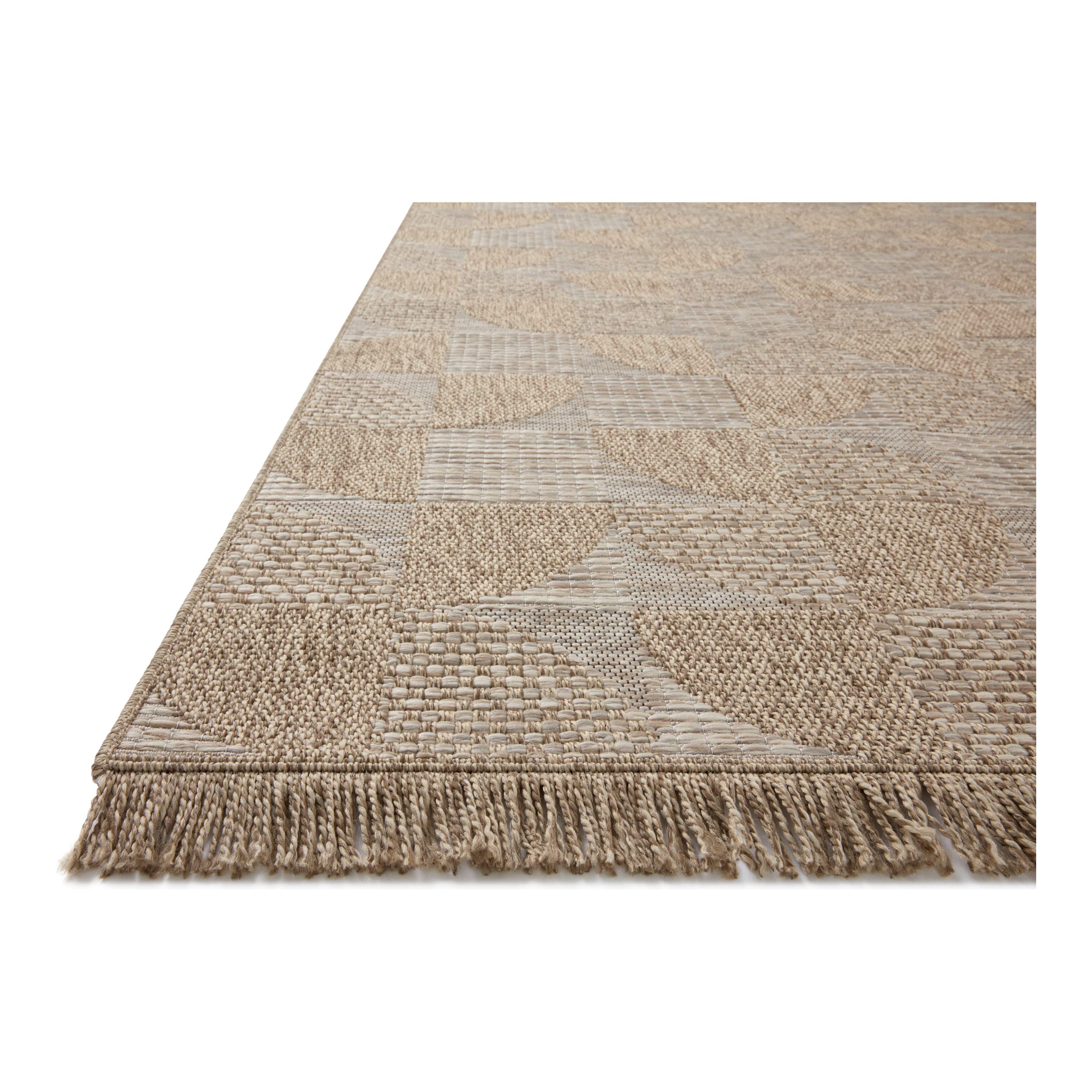 Featuring Dawn Natural DAW-08 Indoor/Outdoor Rug by Loloi at Amethyst Home. Made for sunny days ahead, the Dawn Collection is an indoor/outdoor rug that looks like a woven sisal rug but is power-loomed of 100% polypropylene, which makes it water- and mildew-resistant (so it's ready for rainy days ahead, too). Available in modern graphic patterns in tonal b. Amethyst Home provides interior design, new home construction design consulting, vintage area rugs, and lighting in the Alpharetta metro area.