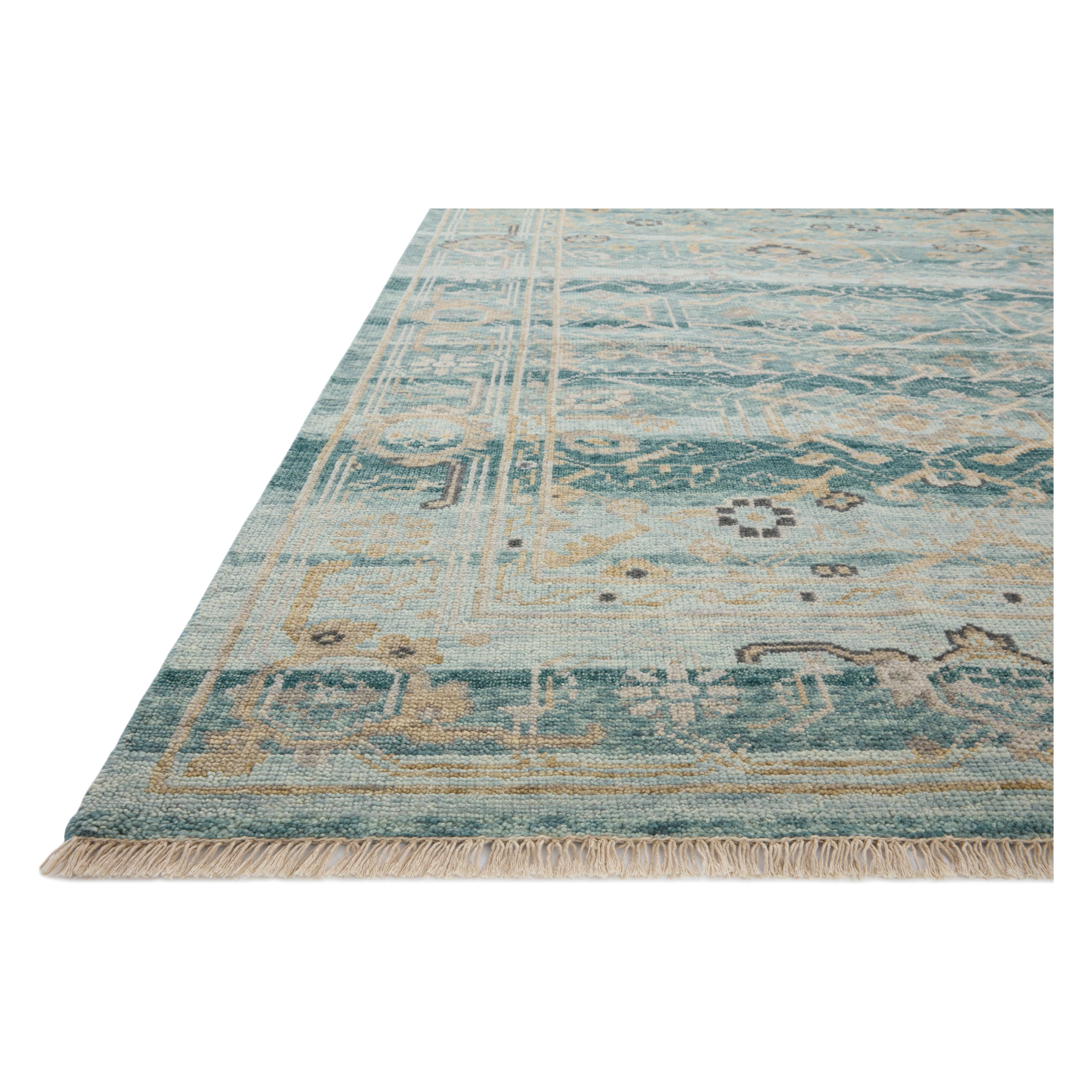 Featuring Dominic Sky / Natural Hand-Knotted Rug by Loloi at Amethyst Home. The hand-knotted Dominic Collection features loose, freeform motifs that give the rug a sense of depth and romance. Dominic’s shade-shifting palette is based on the horizontal lines of varying tones you’d encounter in antique Persian rugs. This GoodWeave certified collection is made of wool and cotton in India, en. Amethyst Home provides interior design, new construction, custom furniture, and rugs for Nashville metro area