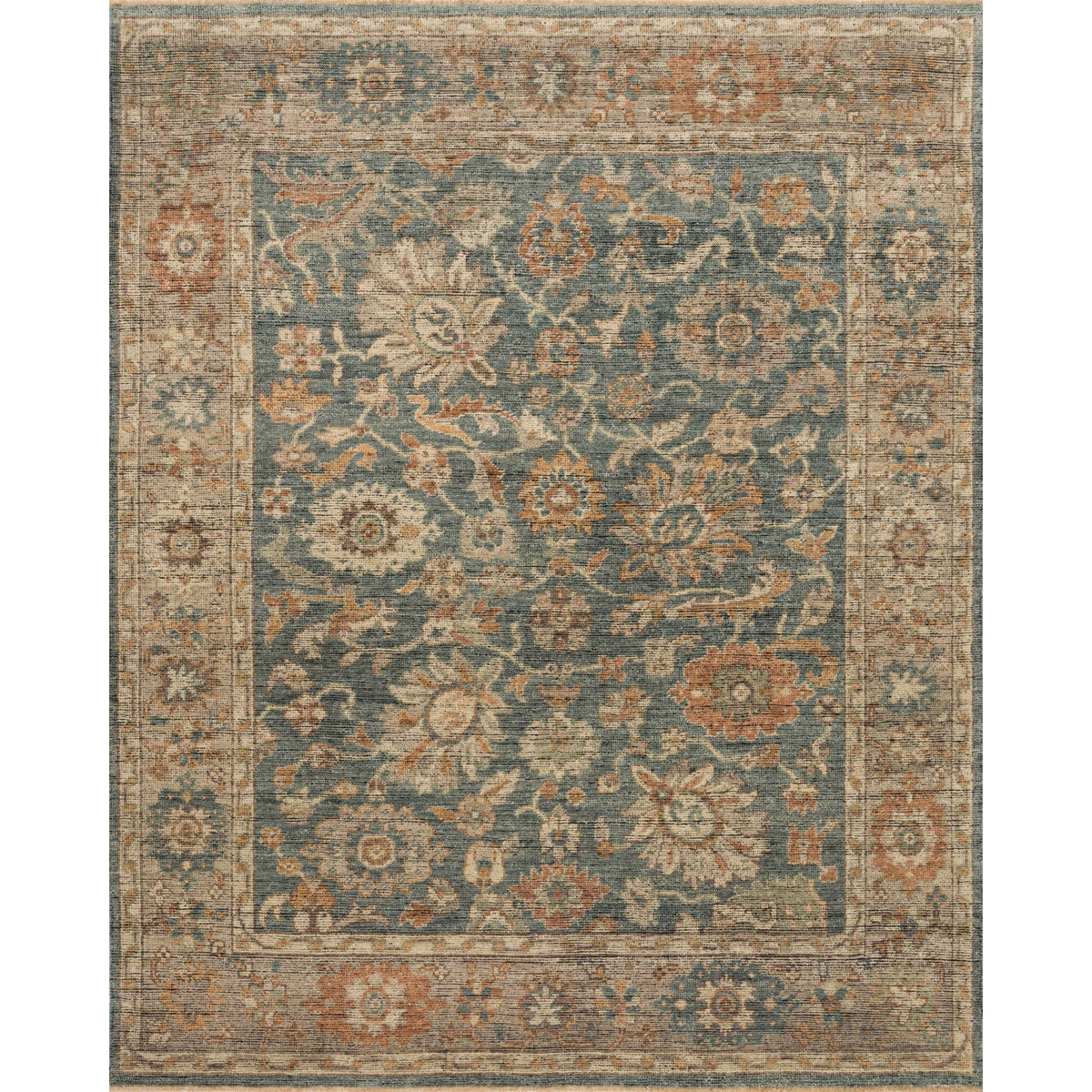 Heirloom Blue / Beige Hand-Knotted Rug