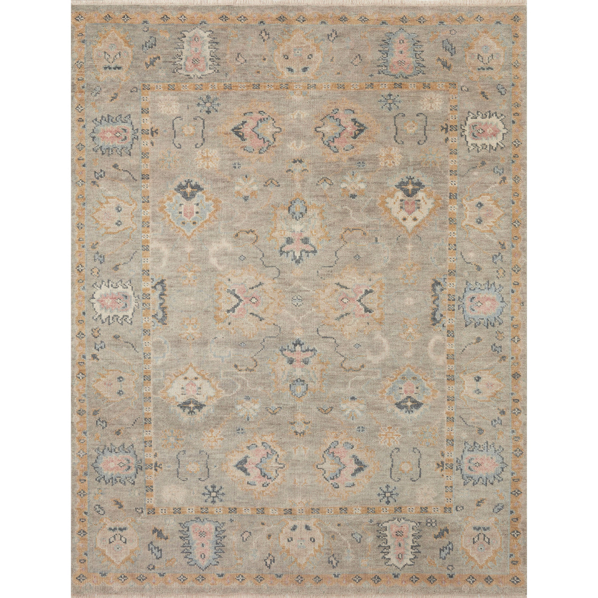 Helena Grey / Gold Hand-Knotted Rug