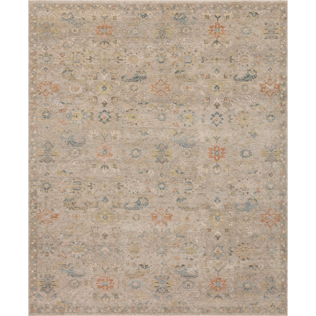 Tapis avoine/multi noué à la main Legacy