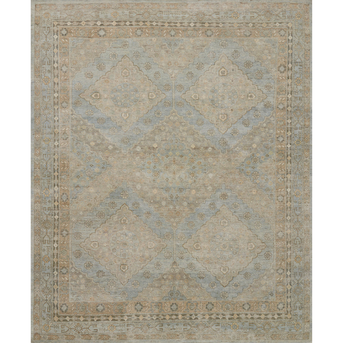 Tapis noué à la main Legacy mer/pierre