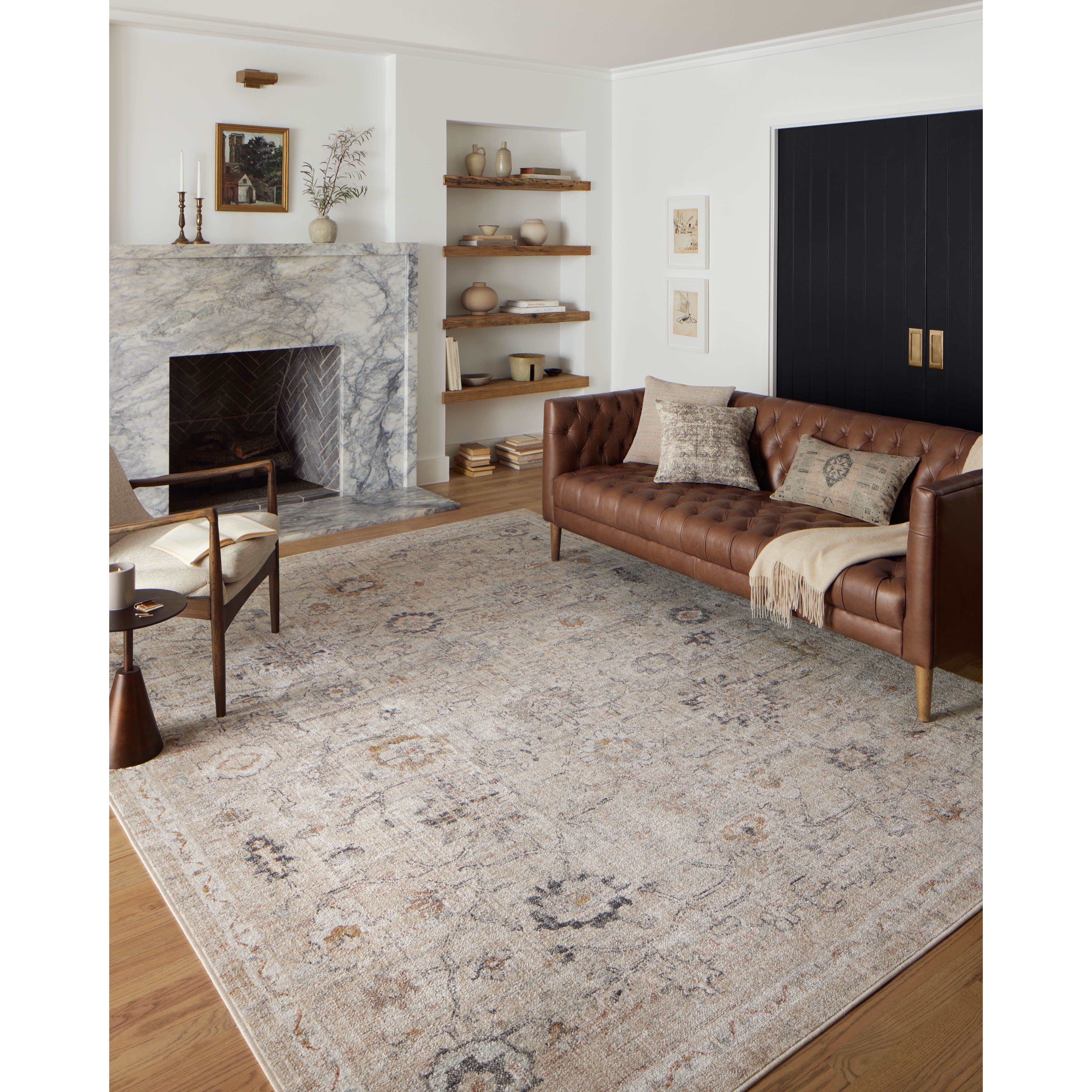 Featuring Monroe Natural / Multi Rug by Loloi at Amethyst Home. Inspired by antique Turkish Oushak carpets with large-scale motifs, the Monroe Natural / Multi Rug modernizes the traditional design in neutral palettes, many of which have black details that anchor the rug in the room. Monroe is power-loomed of 100% polypropylene for easy care and reliable d. Amethyst Home provides interior design, new home construction design consulting, vintage area rugs, and lighting in the Kansas City metro area.