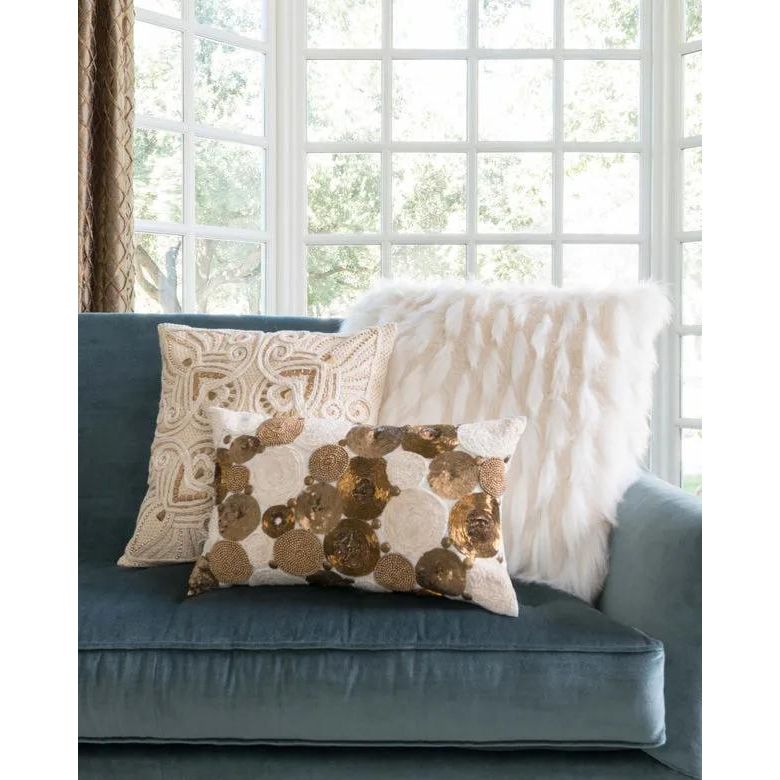 Featuring White Pillow by Loloi at Amethyst Home. This pillow was curated to celebrate a wabi sabi, handmade design aesthetic.. Amethyst Home provides interior design, new home construction design consulting, vintage area rugs, and lighting in the Tampa metro area.