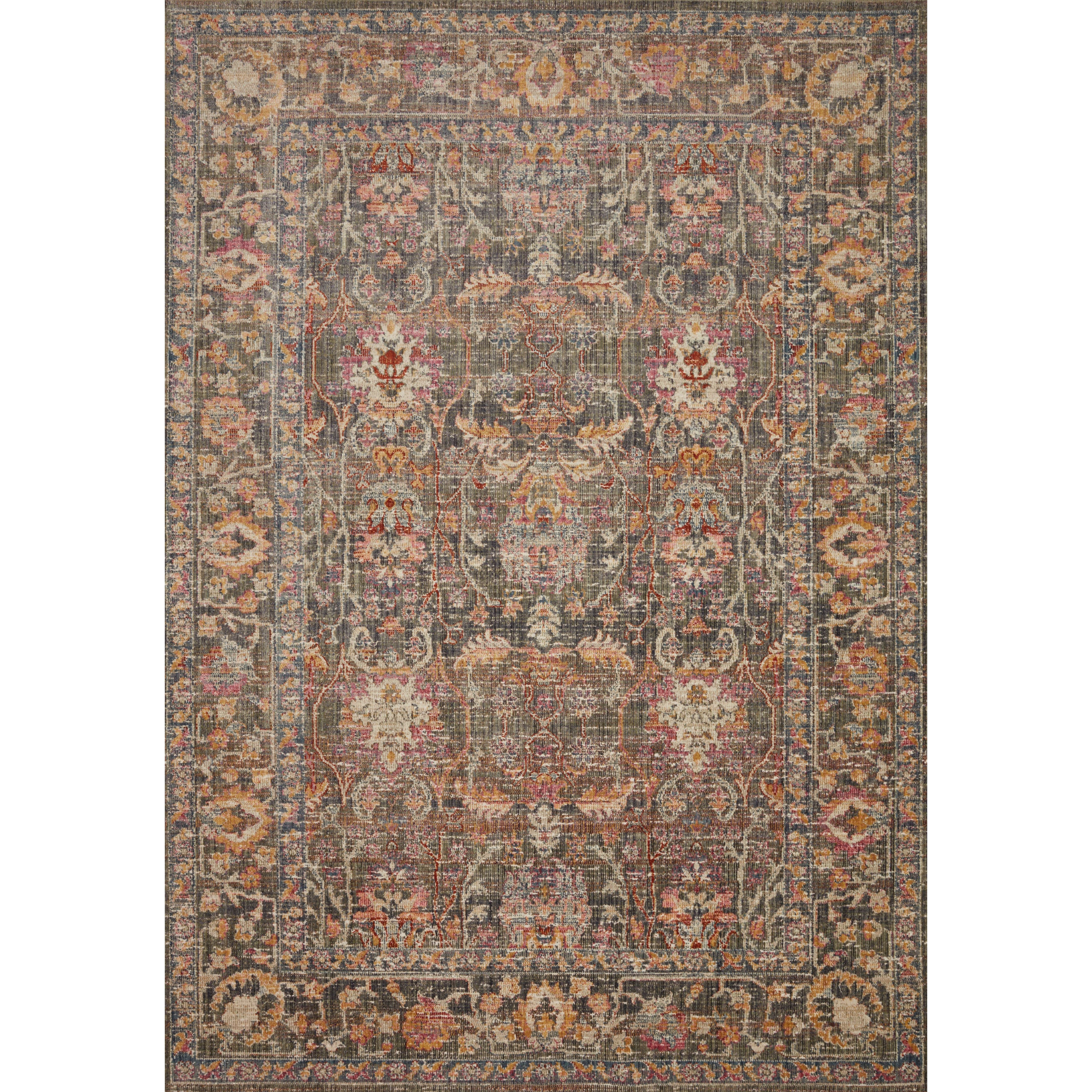 Featuring Rosemarie Chris Loves Julia x Loloi Stone / Multi ROE-01 Rug by Loloi at Amethyst Home. The Rosemarie Chris Loves Julia x Loloi Stone / Multi rug is highly durable, bold, never sheds, and soft underfoot for a cozy addition for your home. Inspired by classic vintage and antique rugs, this is a vibrant, yet classic product of collaboration bet.  Amethyst Home provides interior design, new home construction design consulting, vintage area rugs, and lighting in the Salt Lake City metro area.