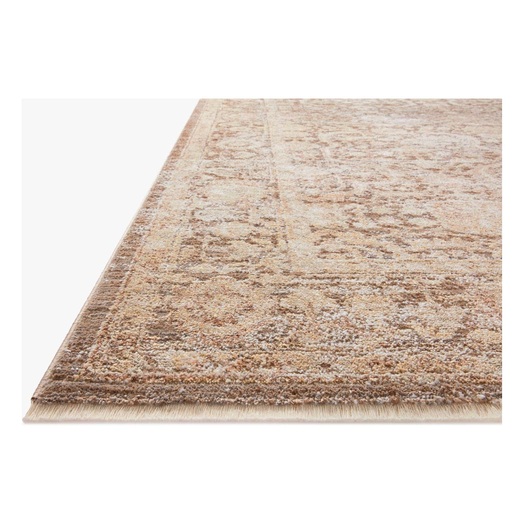 Featuring Sonnet Mocha / Tan Rug by Loloi at Amethyst Home. The Sonnet Collection is a versatile area rug with traditional motifs that appear to float and fade from the surface, the result of a new power-loomed construction that combines yarns of different textures. The rug is made of space-dyed polypropylene and polyester for a gradient range of colors . Amethyst Home provides interior design, new home construction design consulting, vintage area rugs, and lighting in the Laguna Beach metro area.