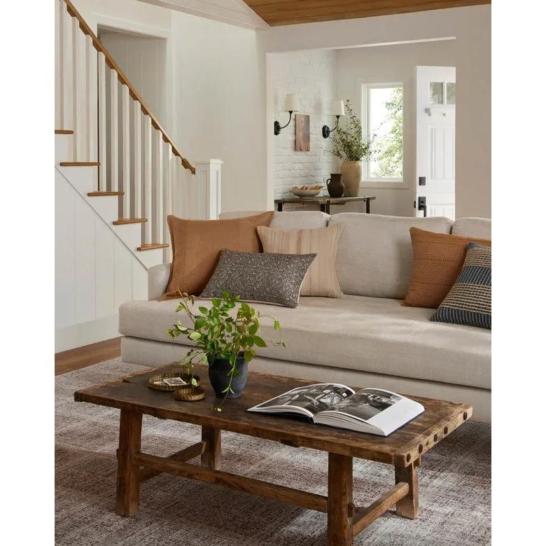 Featuring Terracotta Tonal Stripe Pillow by Loloi at Amethyst Home. This pillow was curated to celebrate a wabi sabi, handmade design aesthetic.. Amethyst Home provides interior design, new home construction design consulting, vintage area rugs, and lighting in the Winter Garden metro area.