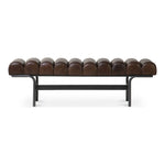 With its channel detailing that adds a touch of softness to the robust metal frame, the distinguished Harrison bench embodies clean lines and a modern sensibility. Crafted with exceptional attention to detail, it effortlessly blends into any space, making a statement wherever it resides, be it the entryway, living room or bedroom. Amethyst Home provides interior design, new home construction design consulting, vintage area rugs, and lighting in the Des Moines metro area.