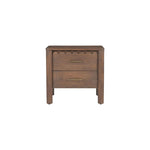 Modern  aesthetics effortlessly blend with the refined simplicity of traditional Shaker design in the Wiley nightstand. Meticulously crafted, its elegant form is defined by sleek, geometric curves that add a captivating touch of modernity. The  post legs stand as pillars of strength, grounding the nightstand with their understated presence. Amethyst Home provides interior design, new home construction design consulting, vintage area rugs, and lighting in the Des Moines metro area.