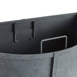 Raised off the ground for proper drainage, this well-scaled demilune planter is the modern interpretation of an antique planter. It is fully powder-coated, and has a removable liner with recessed handles. A statement piece for between windows, garage doors and patio. Amethyst Home provides interior design, new construction, custom furniture, and area rugs in the Austin metro area.