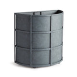 Raised off the ground for proper drainage, this well-scaled demilune planter is the modern interpretation of an antique planter. It is fully powder-coated, and has a removable liner with recessed handles. A statement piece for between windows, garage doors and patio. Amethyst Home provides interior design, new construction, custom furniture, and area rugs in the Calabasas metro area.
