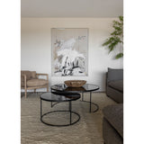 Featuring Nesting Coffee Table Set - Charcoal by Ethnicraft at Amethyst Home. Featuring a heavy aged mirror surface, this Nesting Coffee Table Set - Charcoal brings a vintage look with a modern twist to any living room or lounge area. 
Dimensions: Table 1 - 36.5"w x 36.5"d x 16.5"h Table 2 - 24"w x 24"d x 14"hWeight: 58 lbs
Material: Mirror
For regular dustin.  Amethyst Home provides interior design, new home construction design consulting, vintage area rugs, and lighting in the Dallas metro area.