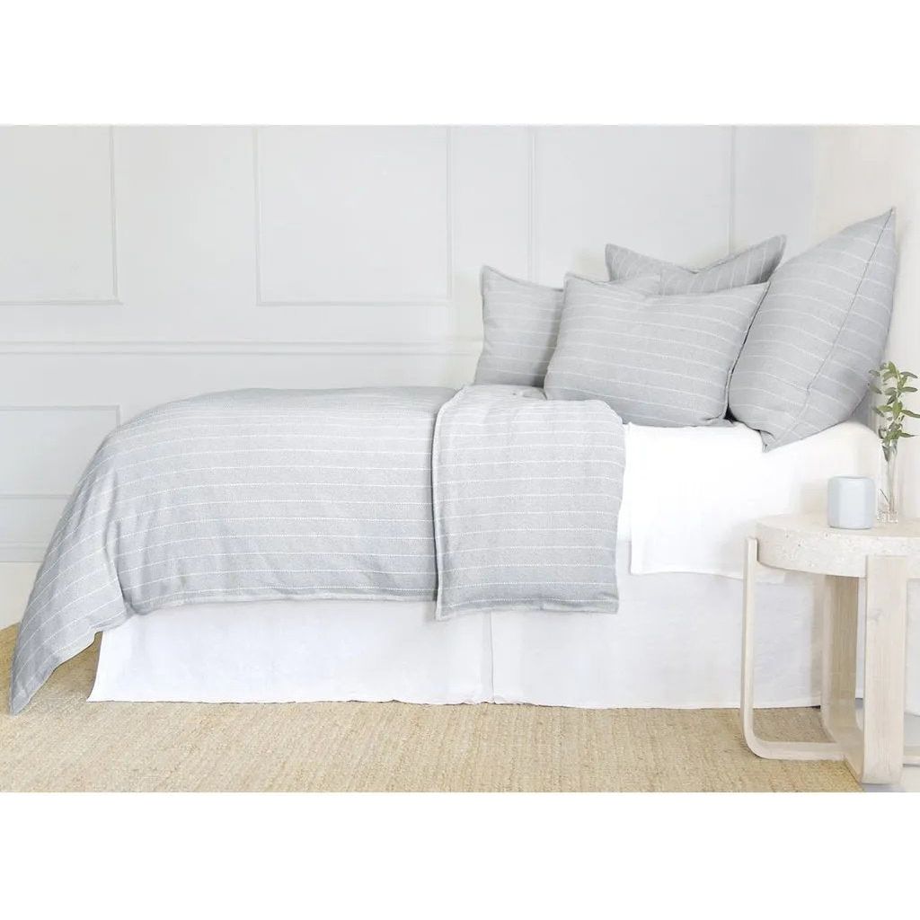 Soft and relaxed, the Henley is heavyweight cotton with a finely hand loomed texture and a thin interwoven stripe pattern. It creates a clean and casual look for your bedroom. Made of 100% heavyweight cotton, featuring shell-button closures. Amethyst Home provides interior design, new home construction design consulting, vintage area rugs, and lighting in the Monterey metro area.