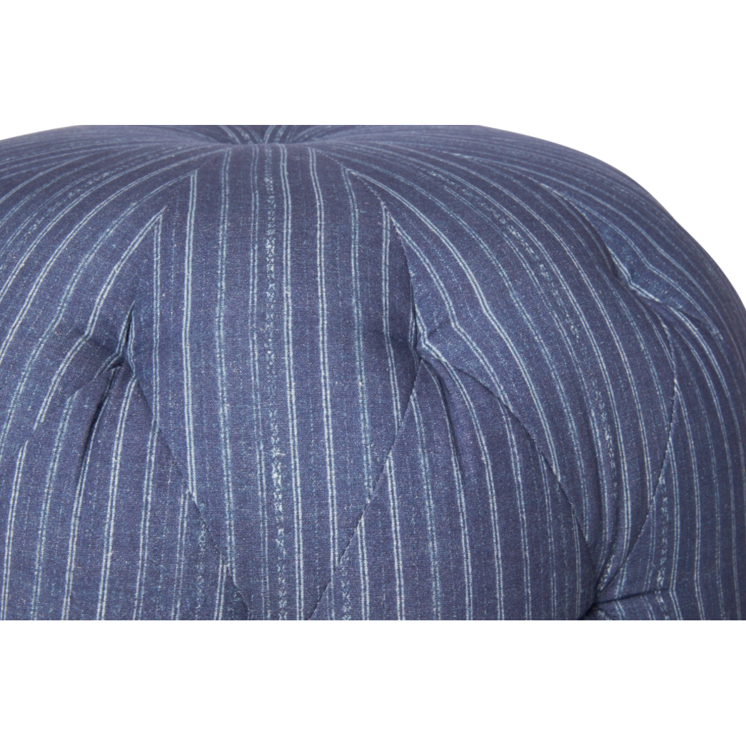 Featuring Pouf 20" Ottoman by Cisco Brothers at Amethyst Home. We love the stitching detail on this Pouf 20" Ottoman by Cisco Brothers. Place in your den, living room, or other entertainment area of your home and keep for years to come! Photographed in Bengal Pin Strip Indigo and Anvil Stone.
Overall: 20"dia x 15"hSeat Height: 15"h. Amethyst Home provides interior design, new home construction design consulting, vintage area rugs, and lighting in the Kansas City metro area.