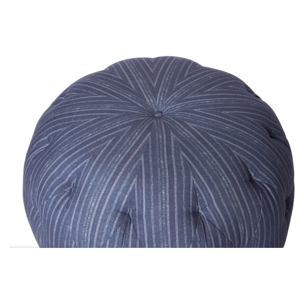 Featuring Pouf 20" Ottoman by Cisco Brothers at Amethyst Home. We love the stitching detail on this Pouf 20" Ottoman by Cisco Brothers. Place in your den, living room, or other entertainment area of your home and keep for years to come! Photographed in Bengal Pin Strip Indigo and Anvil Stone.
Overall: 20"dia x 15"hSeat Height: 15"h. Amethyst Home provides interior design, new home construction design consulting, vintage area rugs, and lighting in the Des Moines metro area.