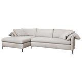 Featuring Radley Upholstered 2 Piece Sectional by Cisco Brothers at Amethyst Home. The Cisco Brothers Radley Upholstered 2 Piece Sectional is a modern beauty with it's clean lines and thin, iron legs. Gather the whole family around to watch a movie or relax into after a long day, this is sure to be everyone's favorite sectional.
Size: 120"w x 63"d x 30"hSe. Amethyst Home provides interior design, new home construction design consulting, vintage area rugs, and lighting in the Charlotte metro area.