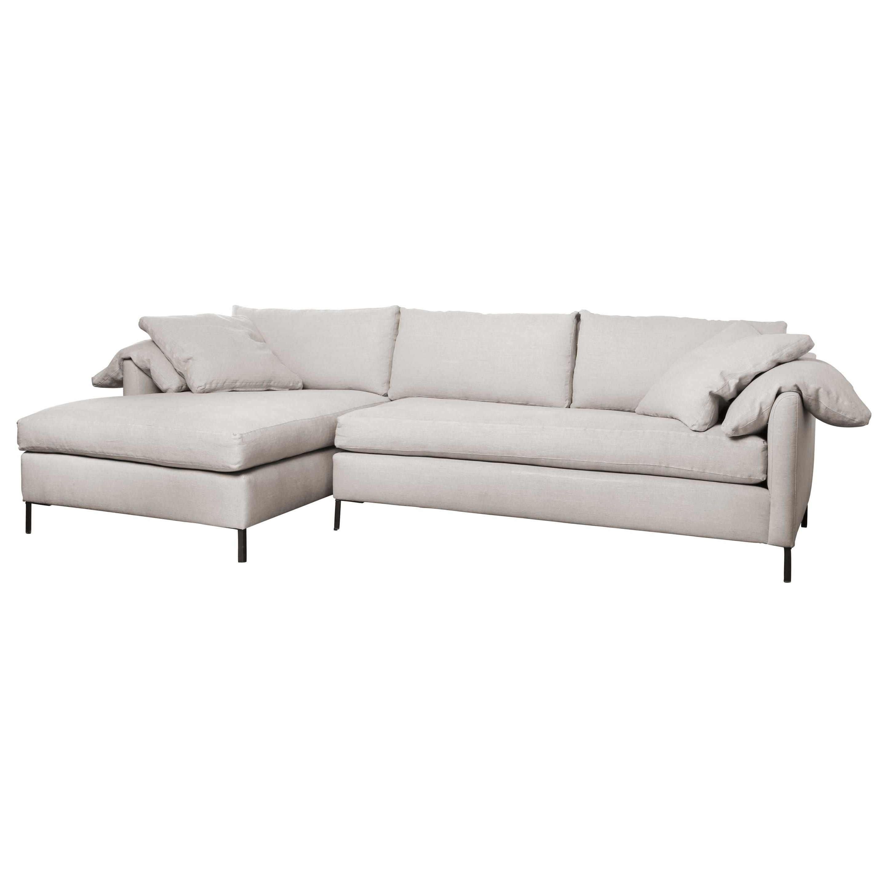 Featuring Radley Upholstered 2 Piece Sectional by Cisco Brothers at Amethyst Home. The Cisco Brothers Radley Upholstered 2 Piece Sectional is a modern beauty with it's clean lines and thin, iron legs. Gather the whole family around to watch a movie or relax into after a long day, this is sure to be everyone's favorite sectional.
Size: 120"w x 63"d x 30"hSe. Amethyst Home provides interior design, new home construction design consulting, vintage area rugs, and lighting in the Charlotte metro area.