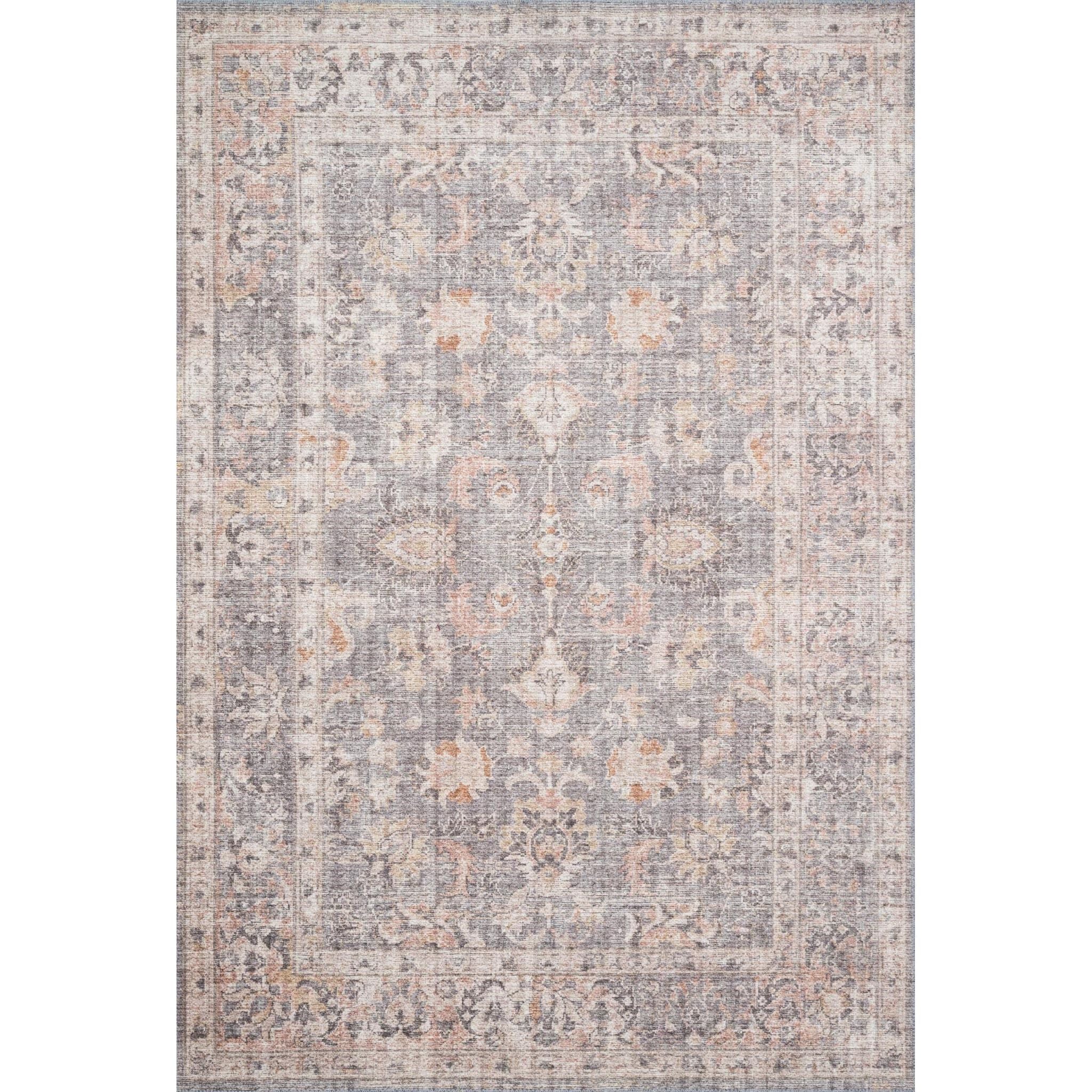 Featuring Skye Grey/Apricot Rug by Loloi at Amethyst Home. The Skye Collection is timeless and classic with a beautiful, old-world design in a variety of color choices. Power-loomed of 100% polyester, these printed designs provide the textured effect of high-end rugs at an affordable price.
Power Loomed100% PolyesterSKY-01 Grey/Apricot
Power loomed printed.  Amethyst Home provides interior design, new home construction design consulting, vintage area rugs, and lighting in the Charlotte metro area.