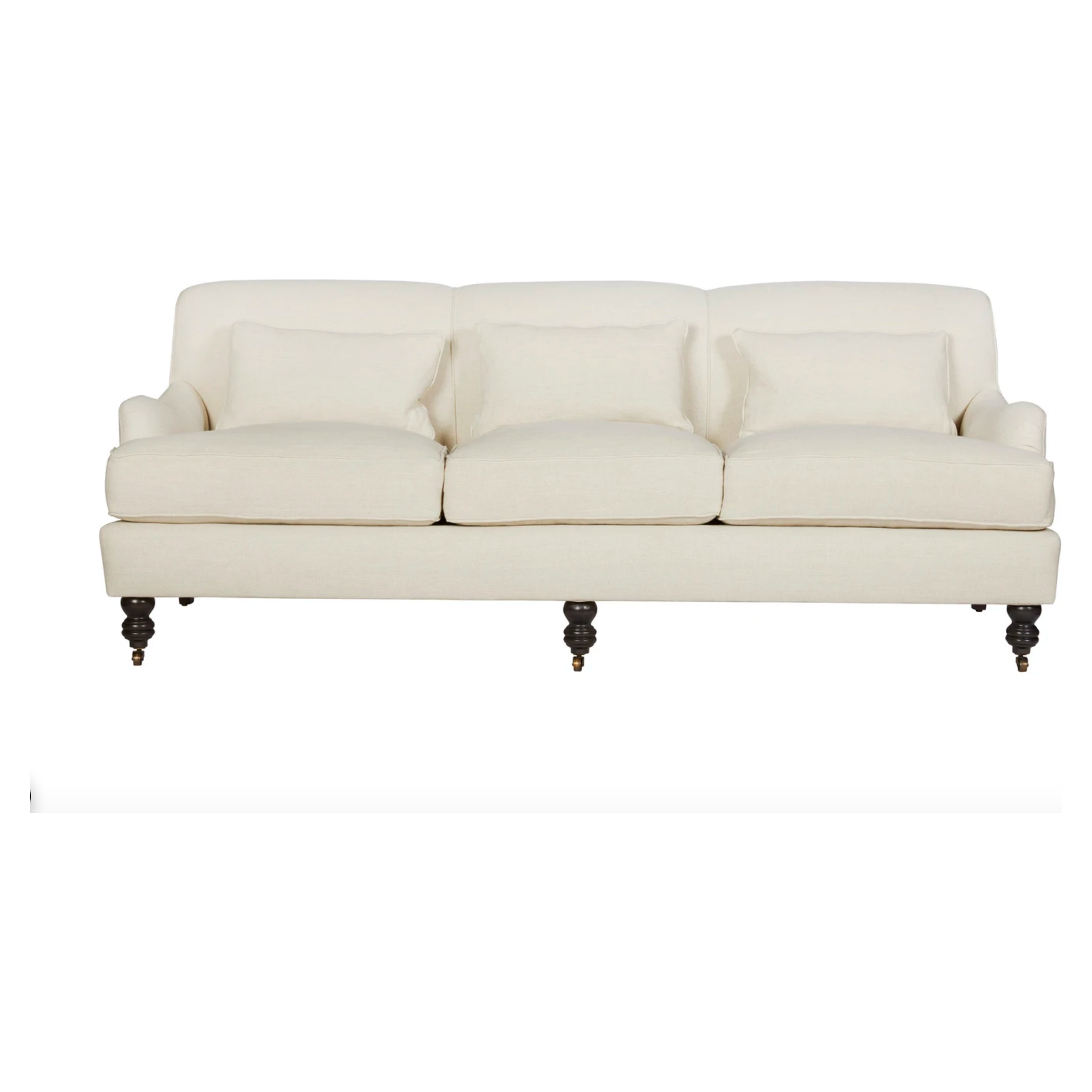 Featuring Beaumont 84" Sofa by Cisco Brothers at Amethyst Home. The Beaumont Sofa by Cisco Brothers is a twist on traditional style, with a piping detail and turned front legs with antique casters. Relax into the comfortable lumber pillows for back support with style. Photographed in Brevard Birch.
Overall: 84"w x 38"d x 33"hSitting Space: 74"w x 24"dSeat He. Amethyst Home provides interior design, new home construction design consulting, vintage area rugs, and lighting in the Austin metro area.