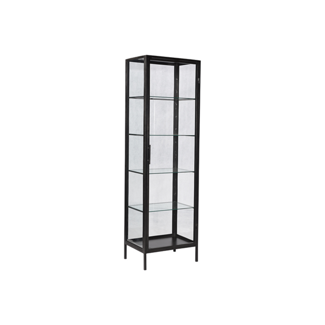 Featuring Benito Cabinet by Dovetail at Amethyst Home. A lovely display cabinet to hold your heirlooms and styling pieces.24"w x 16"d x 78"hMaterial: Steel and glass.  Amethyst Home provides interior design, new home construction design consulting, vintage area rugs, and lighting in the Nashville metro area.