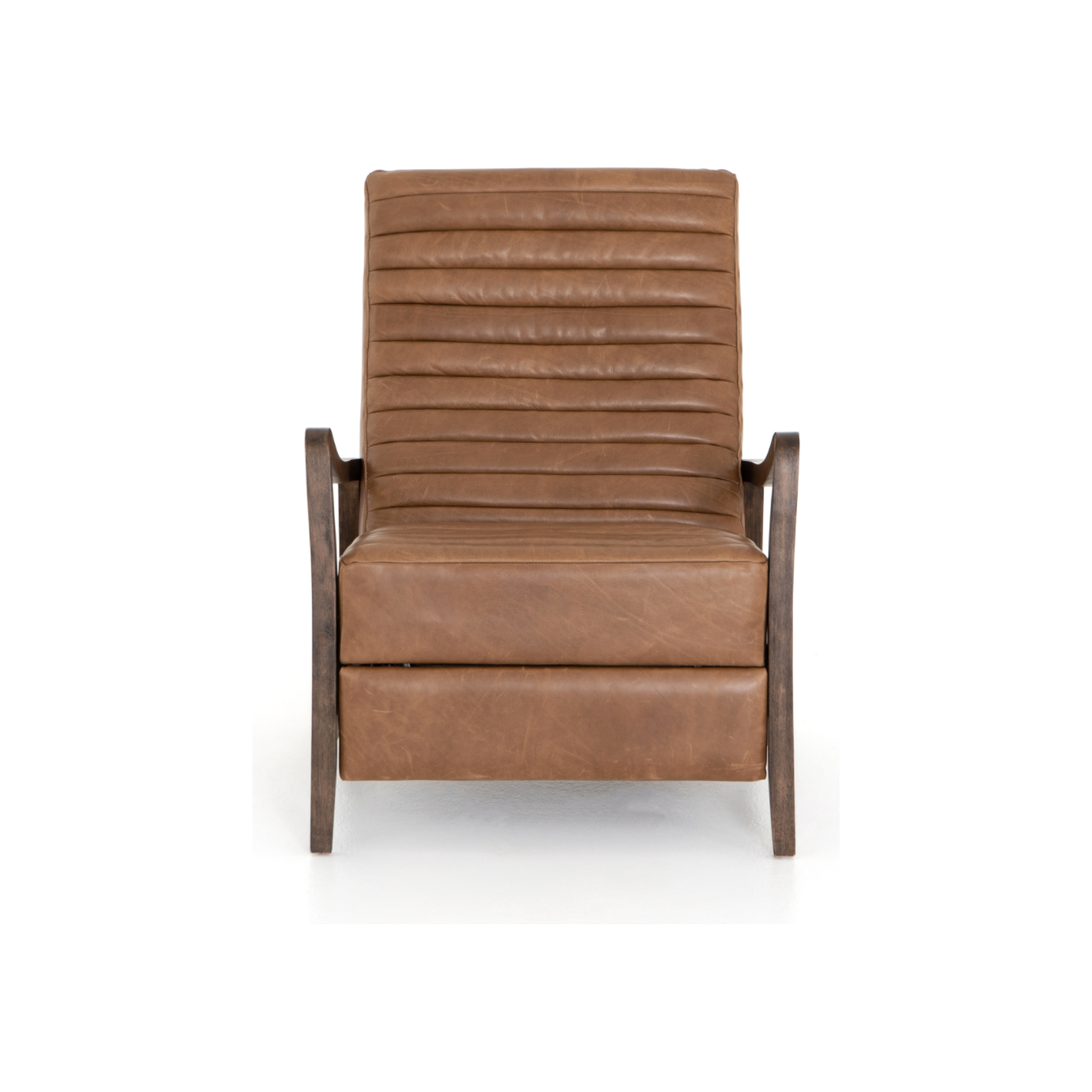 Featuring Chance Warm Taupe Dakota Leather Recliner by Four Hands at Amethyst Home. The Chance Recliner has an invitingly curved seat with dramatic horizontal channels is covered in soft, camel-colored top-grain leather. Rich, tonal frame captures alluring negative—and positive—spaces. A push recliner takes this forward-thinking lounger to the next level.
.  Amethyst Home provides interior design, new home construction design consulting, vintage area rugs, and lighting in the Nashville metro area.