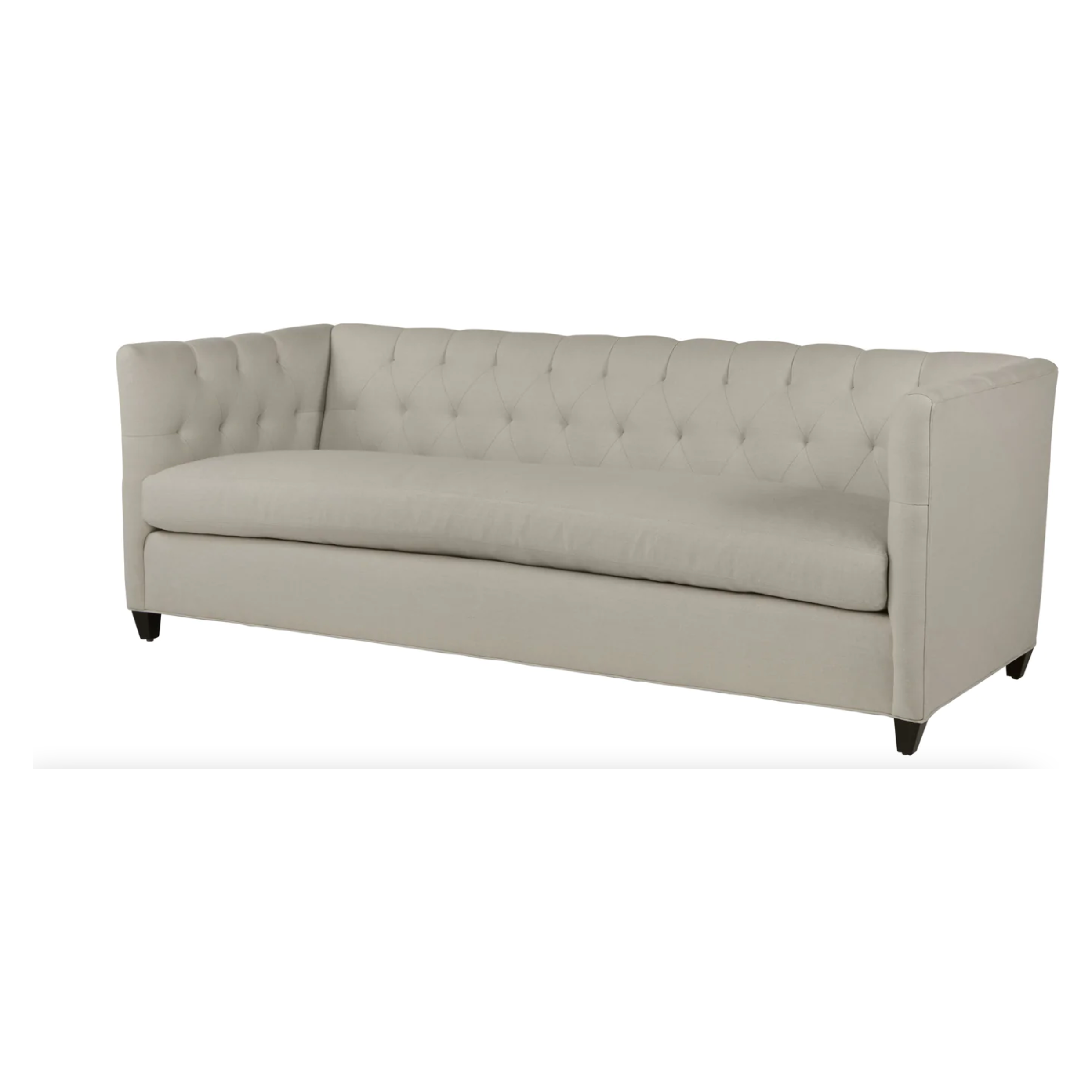 Featuring Kenso Upholstered 84" Sofa by Cisco Brothers at Amethyst Home. A sleek update on a living room staple, the Kenso Upholstered 84" Sofa by Cisco Home perfectly blends modern and traditional styles. It strikes a boxy silhouette, softened by the tufted back and inviting bench seating. It’s tapered button leg style rounds out the design.
Overall: 84"w x . Amethyst Home provides interior design, new home construction design consulting, vintage area rugs, and lighting in the Seattle metro area.